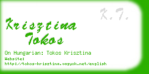 krisztina tokos business card